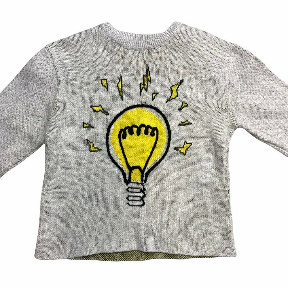 ZARA Knitwear Boys Girls Grey Lightbulb Pullover Sweater 18m - 24m